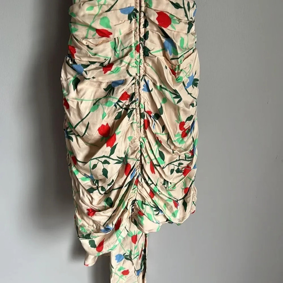 C/MEO COLLECTIVE Sectional Sleeveless Halter Shirred Mini Dress - Picture 9 of 13